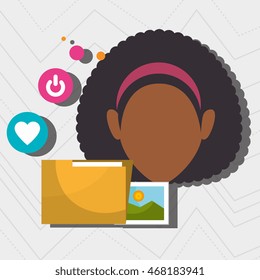 woman folder photo web vector illustration graphic