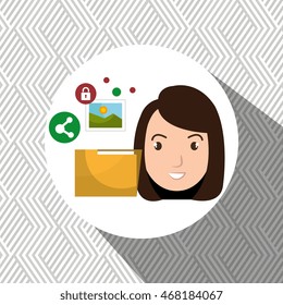 woman folder photo web vector illustration graphic