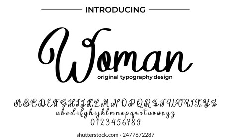 Woman Font Stylish brush painted an uppercase vector letters, alphabet, typeface