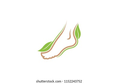 Woman Foot Leaf Logo Symbol Vector Design Illustration