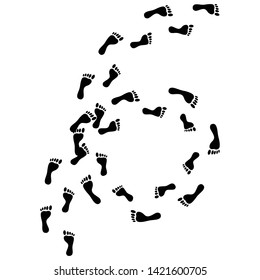 Woman foot print icon. Woman shoe footprint