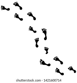 Woman foot print icon. Woman shoe footprint