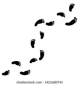 Woman foot print icon. Woman shoe footprint