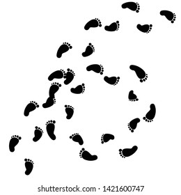 Woman foot print icon. Woman shoe footprint