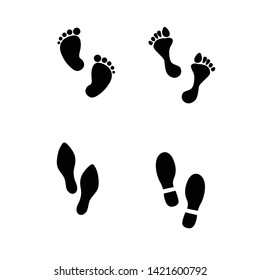 Woman foot print icon. Woman shoe footprint