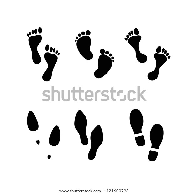 Woman Foot Print Icon Woman Shoe Stock Vector (Royalty Free) 1421600798