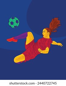 Woman Football Player Vector Design