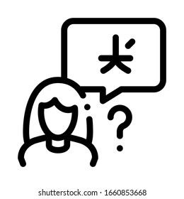 女性の外国人シルエットアイコン細い線のベクター画像 外国語を話す外国人女性の言葉のコンセプト線絵文字 モノクロの輪郭記号 等高線シンボルイラスト のベクター画像素材 ロイヤリティフリー