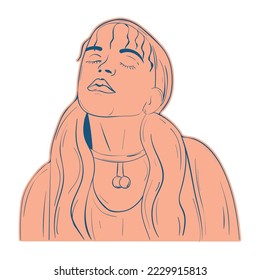 Woman fortune teller character esoterism sketch icon Vector illustration