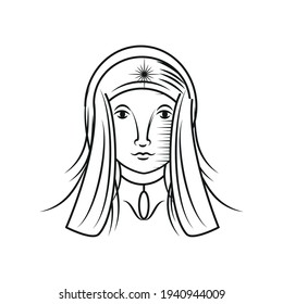 woman fortune teller mystical sketch