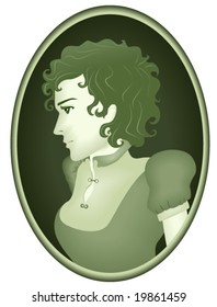 Cameo de marco para mujer - Vector