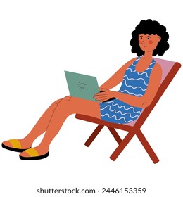 Woman at freelance or outsourcing job outdoor. Freelance worker. 