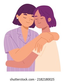 woman friend hug love happy smile