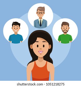 Woman with friends