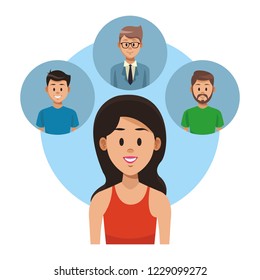 Woman with friends