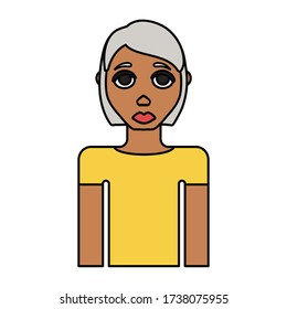 woman front look flat icon
