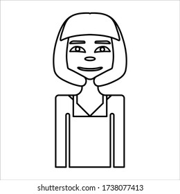 woman front look line icon