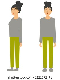 Woman front and side