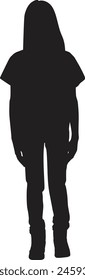 A woman Front view silhouette of Vector illustration. woman icon, logo, man, woman's. 