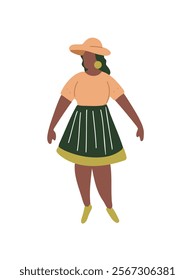 woman in full length on white backdrop
