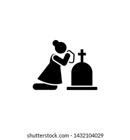Woman funeral widow dead icon. Element of pictogram death illustration svg