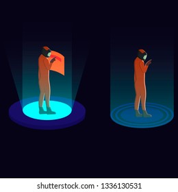 A woman from the future of vector graphics