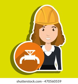 woman gallon gasoline icon vector illustration graphic