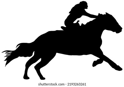 Woman Galloping On Horse Silhouette 