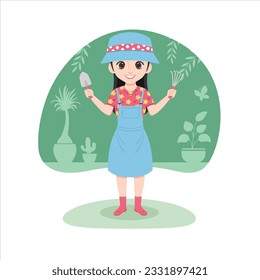 Woman Gardening in the Garden