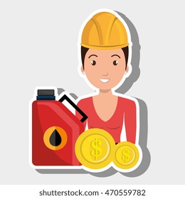 woman gasoline station vector illustration graphic eps 10