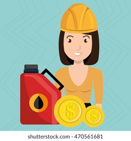 woman gasoline station vector illustration graphic eps 10