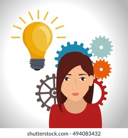  woman and gears wheels