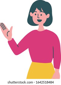 woman gesture emotion simple illustration