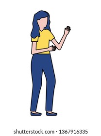 woman gesturing hands