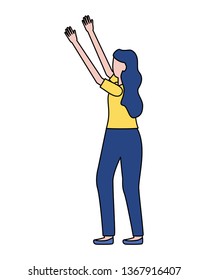 woman gesturing hands