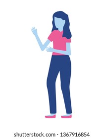woman gesturing hands