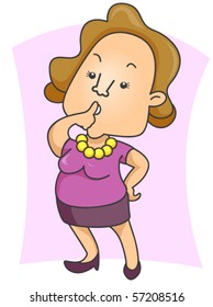 Woman gesturing Silent - Vector
