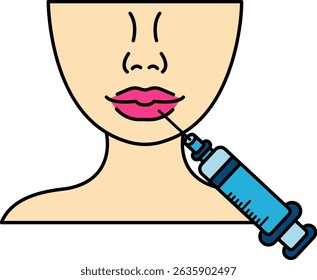 Woman gets lip filler injections