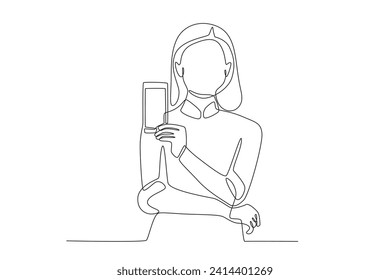 A woman gets a red packet. Chinese new year one-line drawing