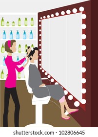 Woman Getting Hair Done Stock Vector (Royalty Free) 102806645 ...