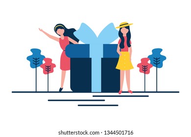 woman gift box