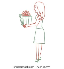 woman with giftbox present