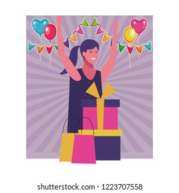 Woman with gifts