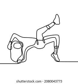 woman girl do breakdance oneline continuous single line art