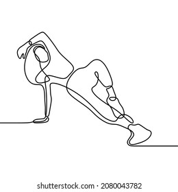 woman girl do breakdance oneline continuous single line art