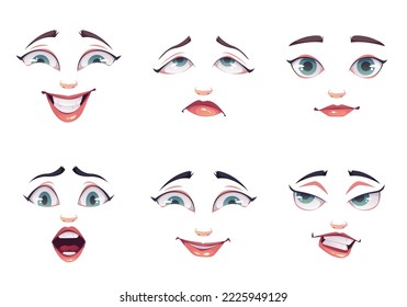 Woman girl face avatar constructor creation generator design element concept illustration