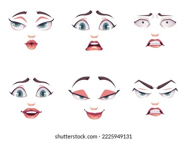 Woman girl face avatar constructor creation generator design element concept illustration