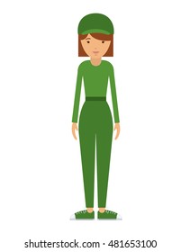 woman girl female avatar person and human icon. Colorful flat and isolated design. Vector illustration