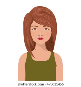 woman girl female cartoon avatar icon. Colorful and Flat design. Vector illustration