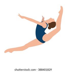woman girl female gymnastics move position jumping sport performance acrobat pose 